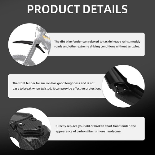 Front Fender for Ebike,Motorcycle Mudguard Mud Guard for Dirt Bike Surron Lig... - Picture 6 of 6
