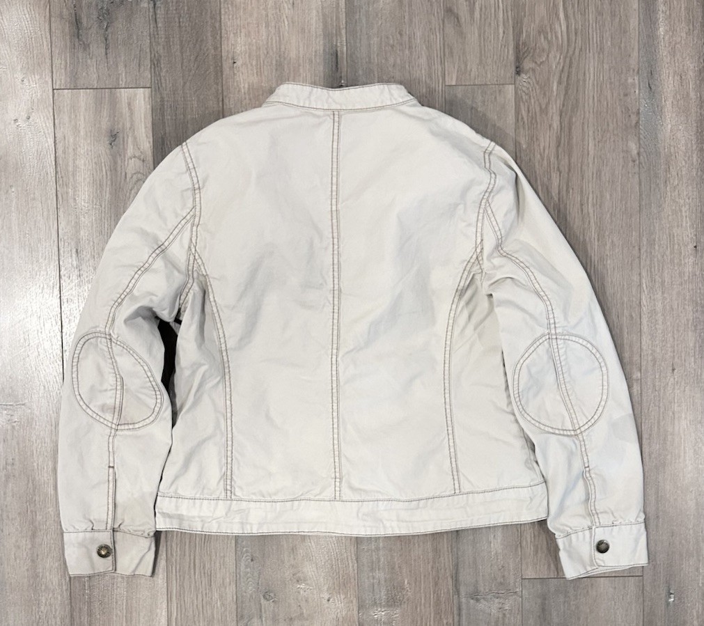 Boden Women's Beige Basic Jacket Button Zip Elbow… - image 5