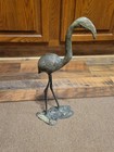 Vintage Metal Crane Heron Bird Figurine Statue Home Decor Used Conditions  — photo 1