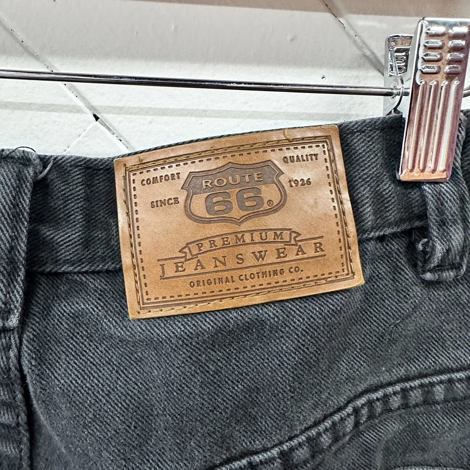 Shorts jeans vintage jeans tamanho 34 (marcado 36) preto Route 66 relaxado - Imagem 3 de 4