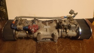 B&M Super Charger Low Profile Dual Carburetor Intake Hat w 2 Weber 45 DCOE 152