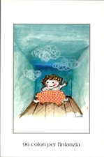postcard LUZZAT The child in the blue - THE SKY in ONE ROOM
