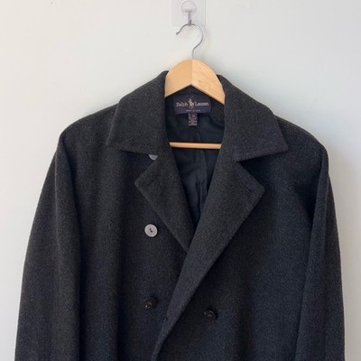 Ralph Lauren Purple Label 100% Cashmere Double Breasted Peacoat Sz 10 Collection