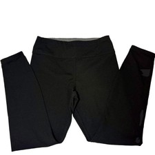 HUE Black Leggings Fully Lined Women  s Size Medium Base Layer Pull On Ponte Feel