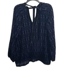 Max Studio Womens Large Velvet Burnout Top Wh...