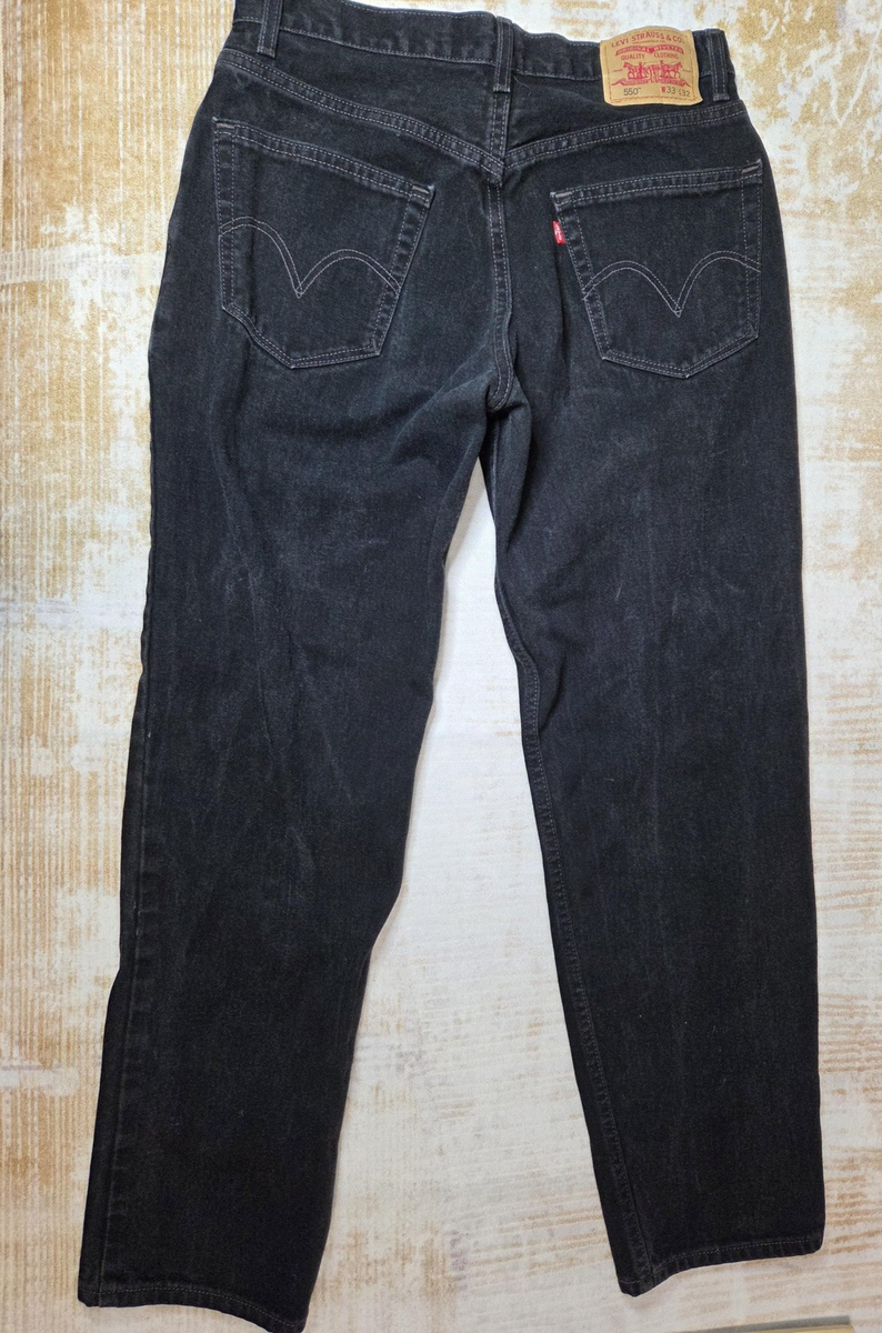 Vintage Levis 550 Jeans Mens Black Denim Relaxed Tapered USA 90s