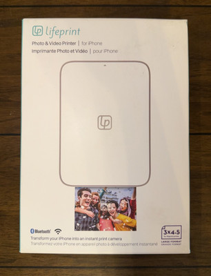 Lifeprint Portable 3'' x 4.5'' Photo Video Printer for iPhone - White