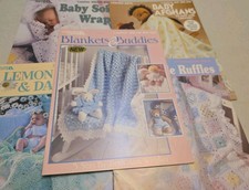 Lot Of 5 Leisure Arts Crochet Baby Afghan Pattern Books Lot #2