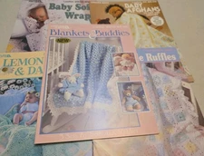 Lot Of 5 Leisure Arts Crochet Baby Afghan Pattern Books Lot #2