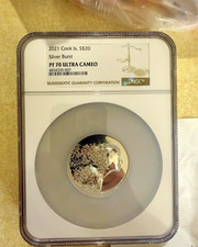 2021 Cook Islands $20 Silver Burst NGC PF70 Ultra Cameo 3oz .999 Silver