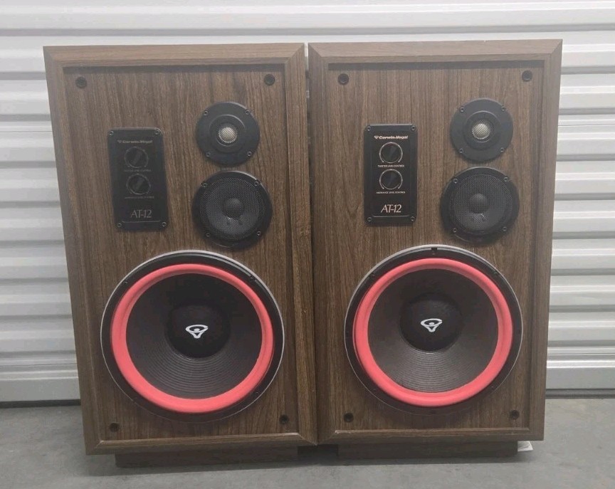 Cerwin Vega AT-12 Speakers Pair | Refoamed Woofers | Original