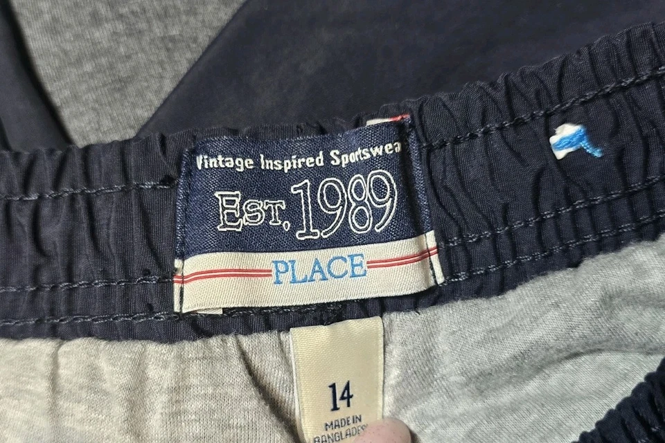 Pantalones de nailon forrados de algodón The Children's Place para niños 14 azul marino Foto 3 de 4