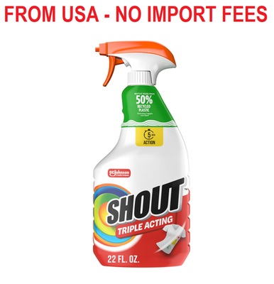 #ad Shout Active Enzyme Laundry Stain Remover Spray Triple Acting Formula Clings P $3.99