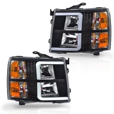 LED DRL Headlights Silverado 1500 2500HD 3500HD 07-14 Clear Black Amber 22853027