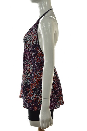 Blusa Halter para Mujer Parker, talla S, azul marino, rosa, blanco floral - Imagen 3 de 5
