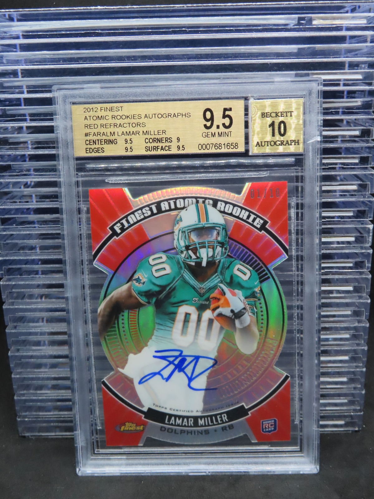 Lamar Miller Finest Atomic Rookie Die-Cut #FARLM Base