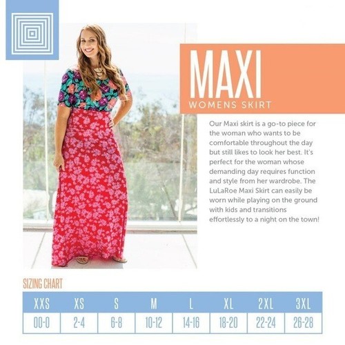 Maxi Falda LuLaRoe Azul Rojo Amarillo Patrón Aqua Para Mujer Talla XXS - Imagen 8 de 8