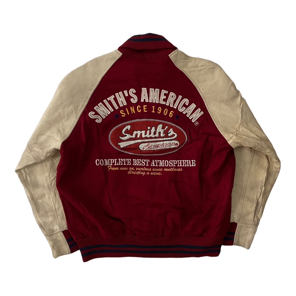 Vintage Smiths American Wool Leather Sleeves Varsity Jacket - Main Image