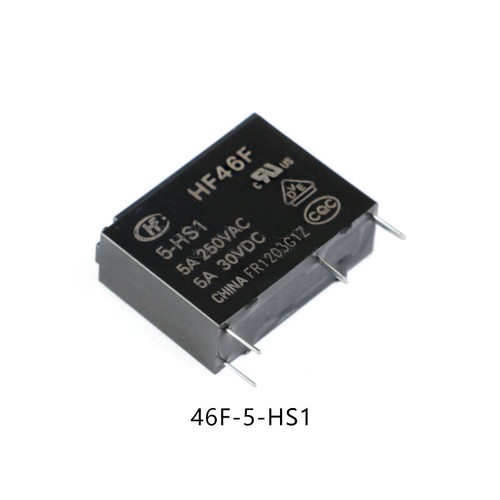 HF46F-005 012 024-HS1 Mini Power Relay 5V/12V/24VDC Normally Open Relay 5A 4-Pin - Picture 3 of 7