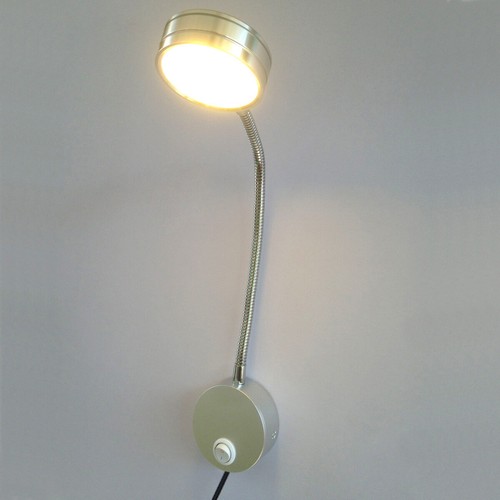 3W/5W LED Picture Light Gooseneck Wall Sconce Bedside Lamp Fixture Button+Plug - Picture 11 of 17