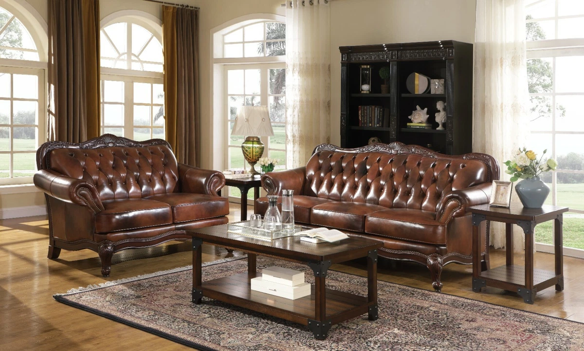 Living Room 2pc Sofa Set Couch Loveseat