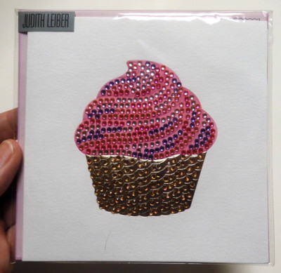 1 Papyrus Card High Quality Judith Leiber Birthday Jeweled Cupcake Pink