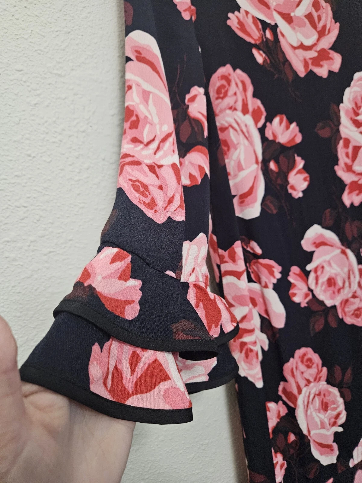 Mini abito Kate Spade piccolo rosa con volant new york floreale manica 3 4 rosa carino