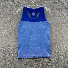 Danskin Now Tank Women's Small Blue Loose Fit Striped Racer Back Tank Top Size S