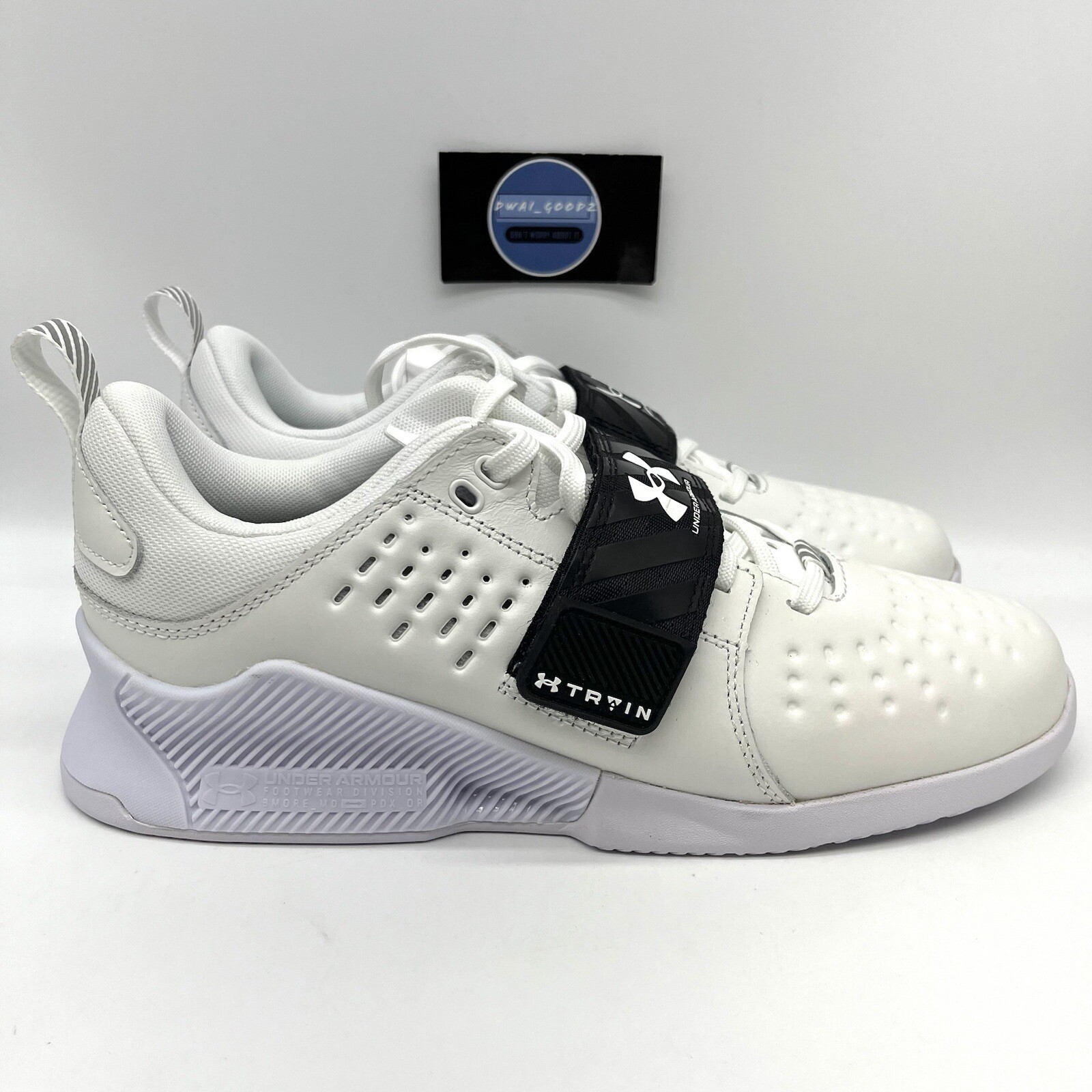 Under Armour UA Reign Lifter Gimnasio Levantamiento de Pesas Zapato Blanco Para Hombre 9 3023735-101