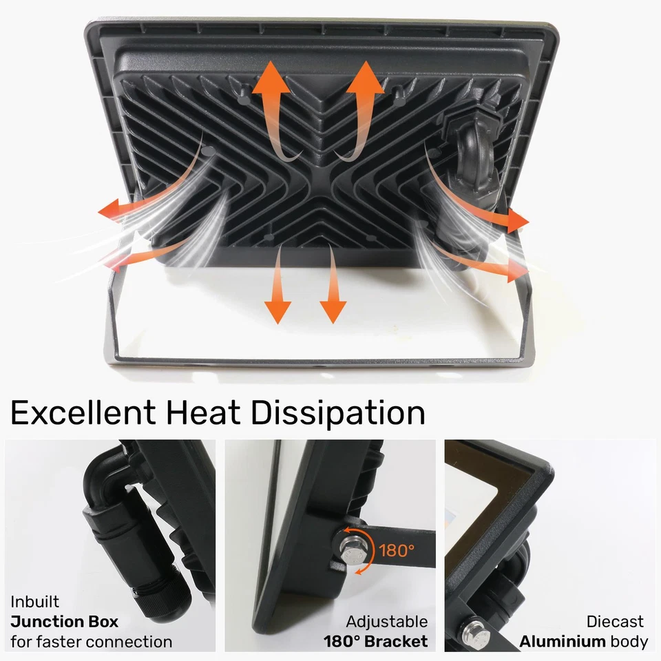 LED Floodlight Motion Sensor Outdoor PIR Flood Light Lamps Waterproof 10W-100W - Image 4 of 4