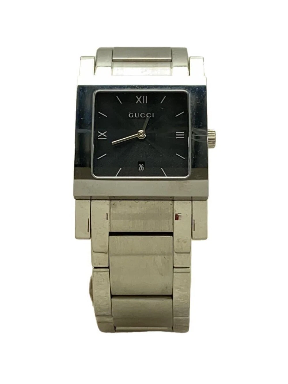 Montre pour homme Gucci 7900M quartz analogique cadran noir bracelet en acier inoxydable