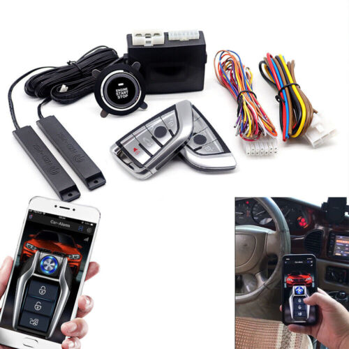 Keyless Entry Engine Start Alarm System PKE Push Button Remote Start Stop Kits - Photo 1 sur 8