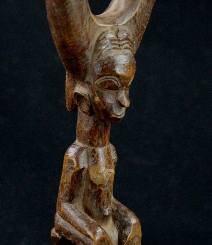 Art Africain African - Lance Pierre Fronde Baoulé Baule Akan Socle - 18,5 Cms - Photo 6 sur 10