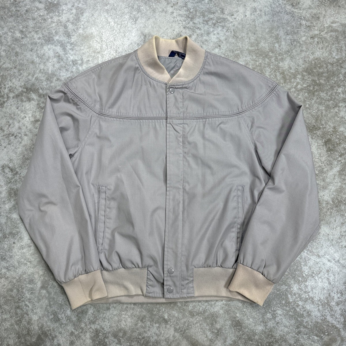 Vintage 80s Knightsbridge gray bomber jacket full zip mens Vintage 80s Knightsbridge gray bomber jacket full zip mens