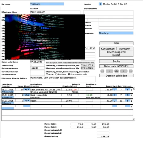 X-Rechnungssoftware Programm Software B2B ERechnung Mac macOS Windows