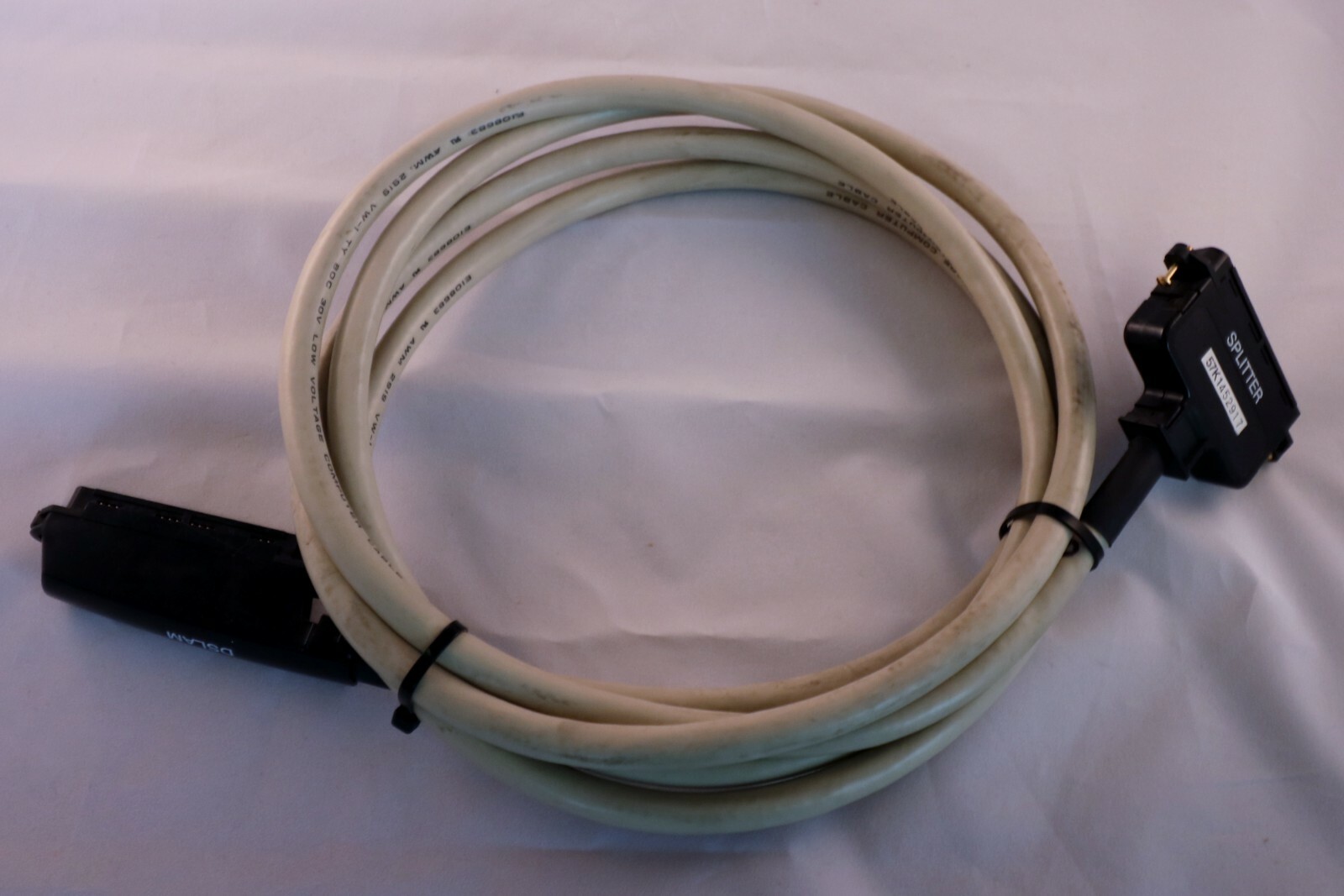 25 Pair Telco Amphenol Cable 50-Pin Male 90 to Male 180 PBX / DSLAM 3 Meters