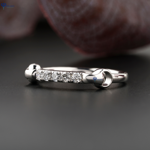 0.22 TDW Round Cut Moissanite 10k White Gold Ring Labstone EF Color VS Clarity - Picture 2 of 5