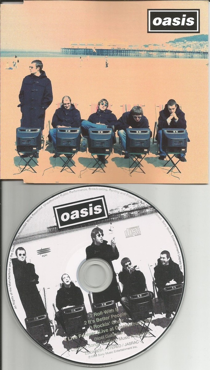 OASIS Roll With it w/ 2UNRELEASED TRX & LIVE JAPAN Pres CD Single