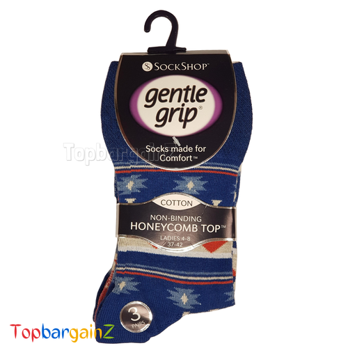Ladies Gentle Grip Honeycomb Top Soft Cotton Non Elastic Diabetic Socks UK 4-8 - Picture 74 of 131