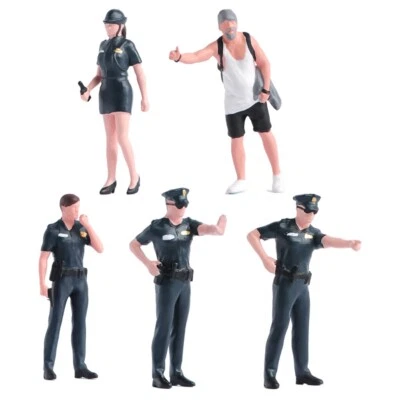 1/64 Miniatures Figures Girl Man Policeman Scene Diorama Model For Cars Vehicles - Image 1 of 4