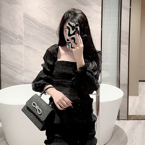 Evening Bag Lady Party Clutches Female Cocktail Prom Glitter Handbags with Chain - Picture 5 of 9
