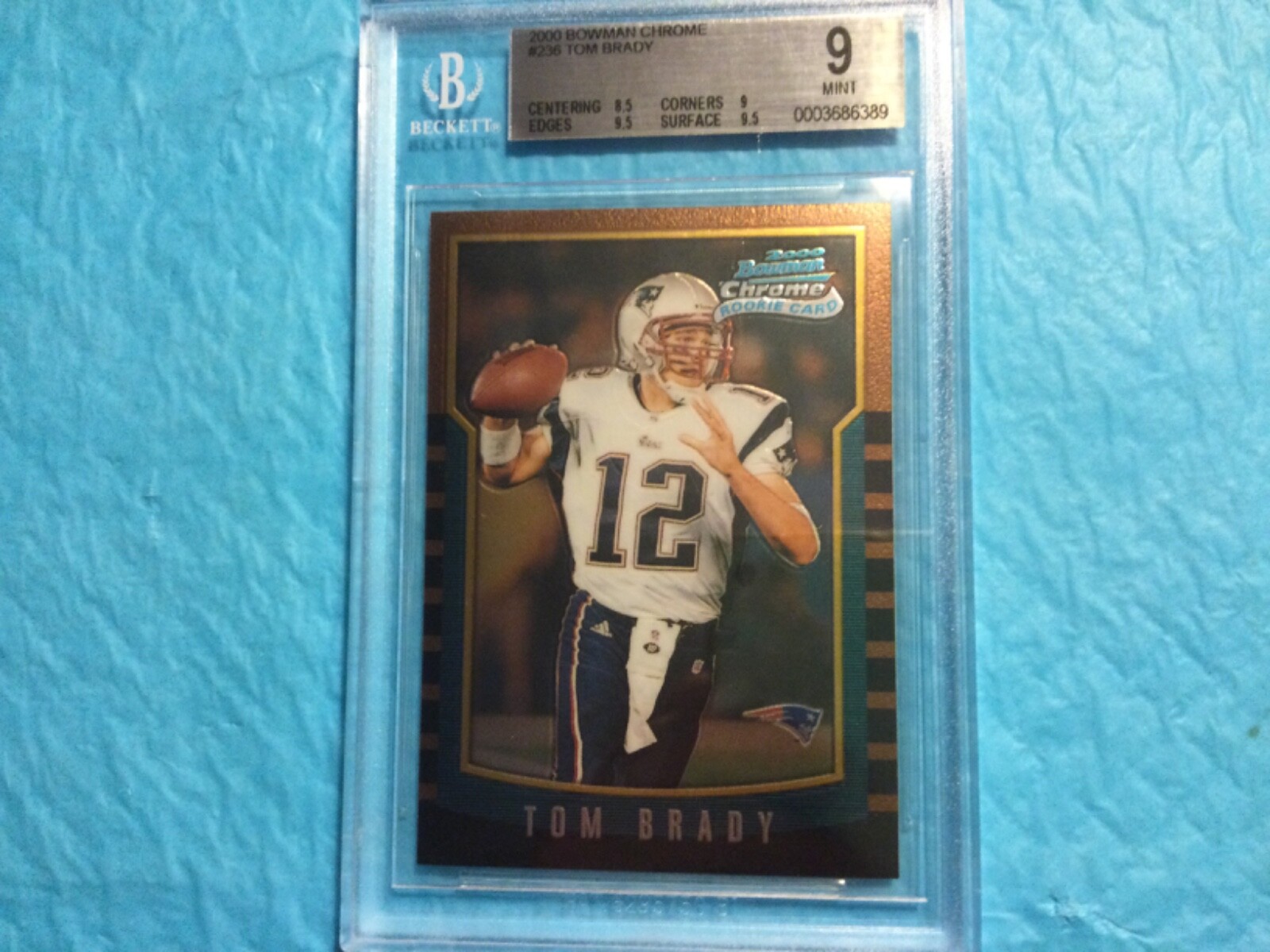 2000 Bowman Chrome Tom Brady New England Patriots #236 Rookie Card BGS 9 Mint