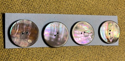 Vintage beautiful color large MOP shell 2 hole buttons (lot of 4) #0021