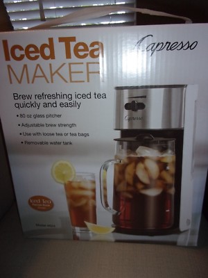 NIB Capresso Iced Tea Maker 624 STAINLESS STEEL WHITE 
