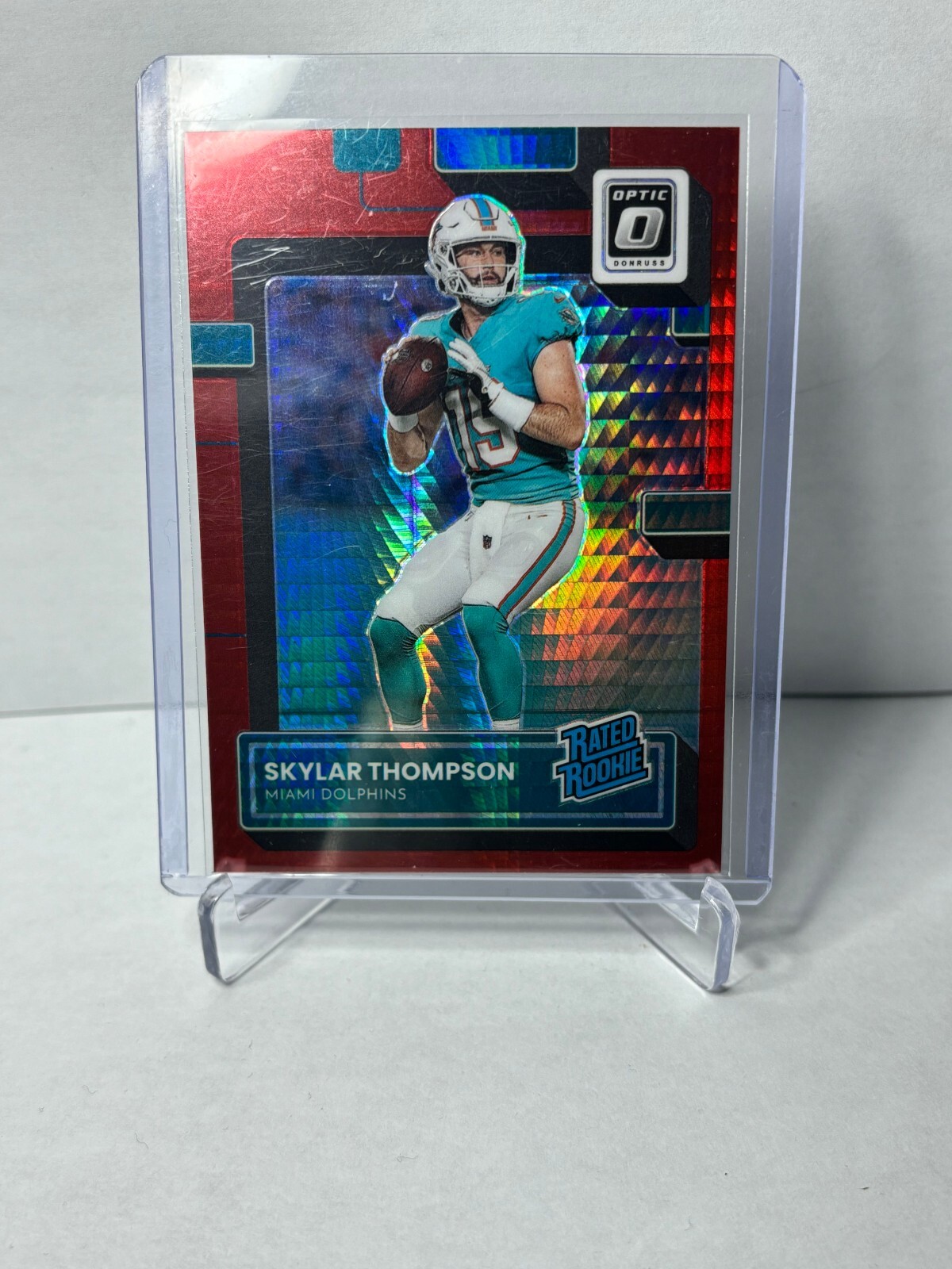 2022 Donruss Optic Rated Rookie SKYLAR THOMPSON Red Hyper RC #276 Dolphins