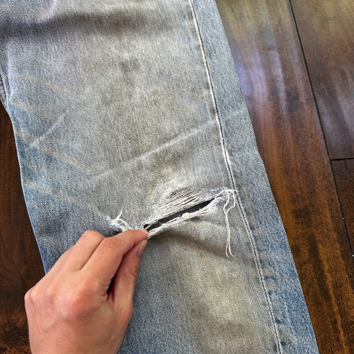 Levis 501 Vintage 90s Straight Leg XX USA Jeans 32x36 Thrashed Wash Act 30x31 - Picture 5 of 22