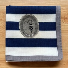 HANDKERCHIEF VINTAGE MEN'S ART BLUE STRIPED LINE POCKET SQUARE COTTON 20" B0072