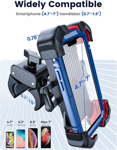 Soporte Para Celular Para Moto Y De Bicicleta Motocicleta Super Seguro Universal - Picture 3 of 7
