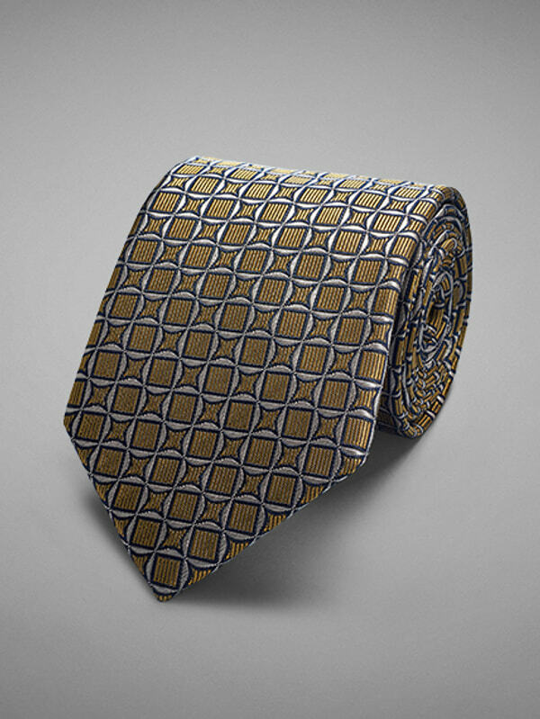 Pink Shirt Maker London Diamond Tile Woven Tie Yellow-Navy Brand New RRP£85