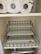2x 3-Tier Pull Down Cabinet Spice Rack Organizer,Metal Storage Shelf,Retractable